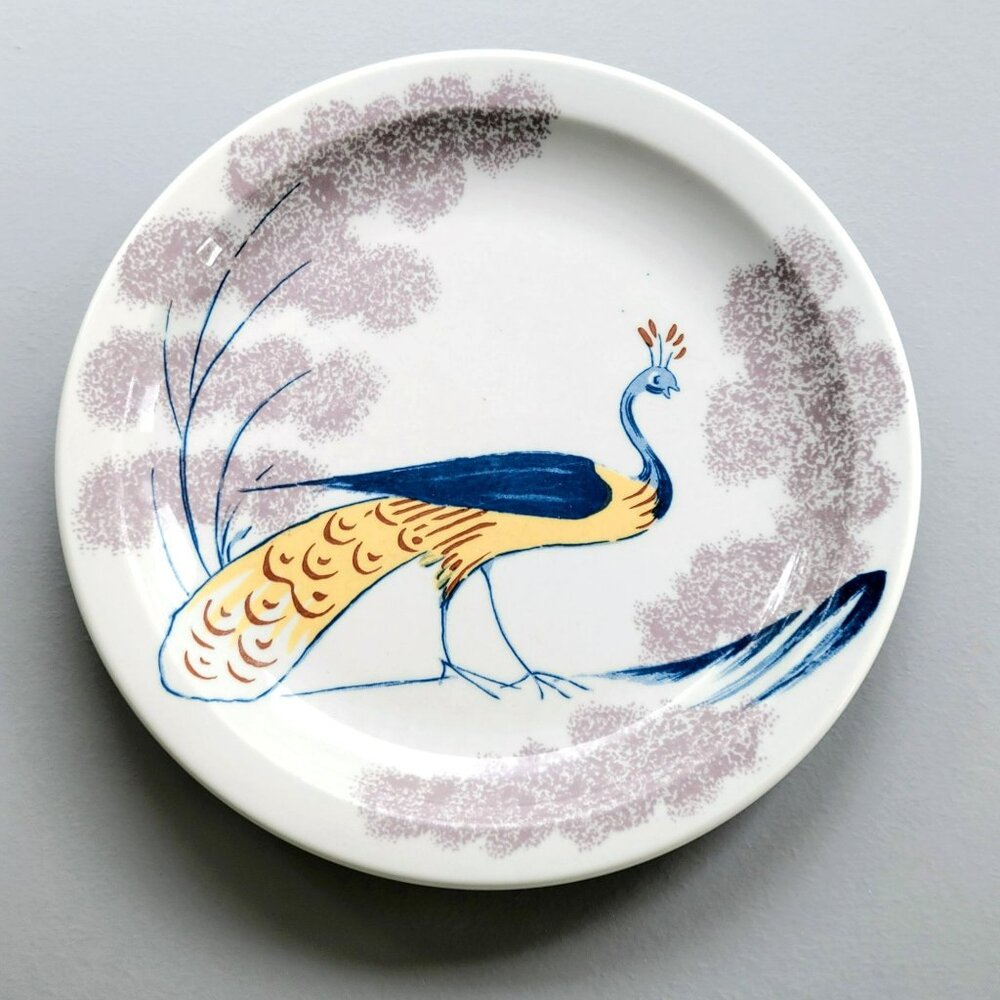 Vintage Homer Laughlin Chownings Tavern Dinner Plate Peacock Restaurant Ware USA